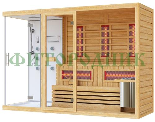 комбинированная сауна трехместная «comfort» с душевой кабиной