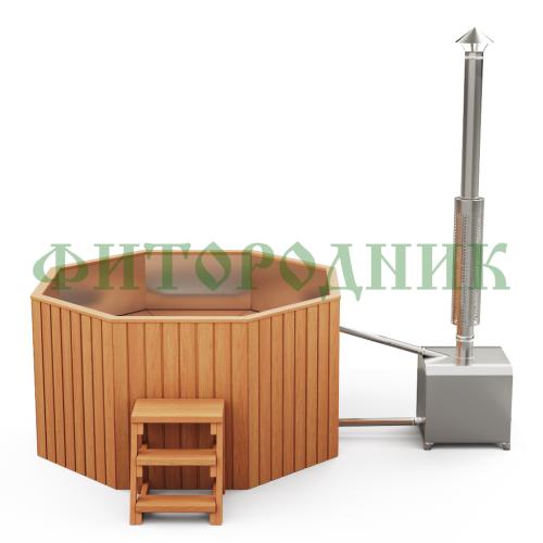 фурако «comfort октагон» из нержавеющей стали с внешней печью 1700 мм