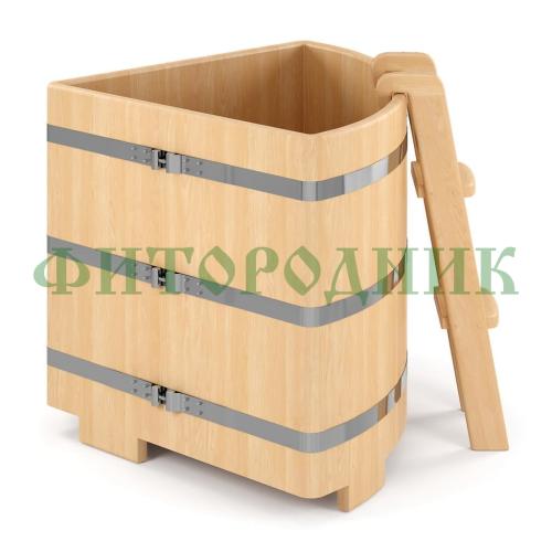 угловая купель «premium» из кедра длина 1300 мм ширина 1300 мм высота 1150 мм