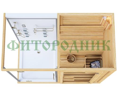 одноместная финская сауна «comfort» с душевой кабиной