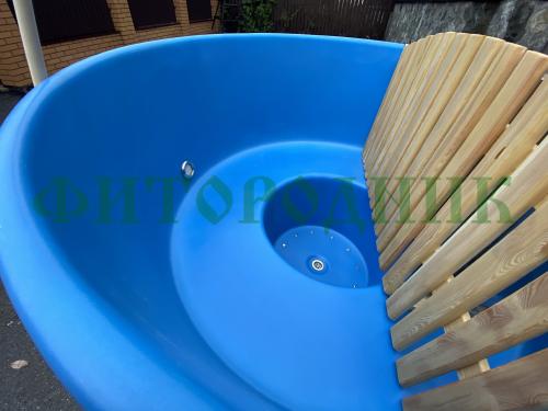 фурако круглая «premium» из лиственницы с термопластиковой вставкой со встроенной печью 2000 мм