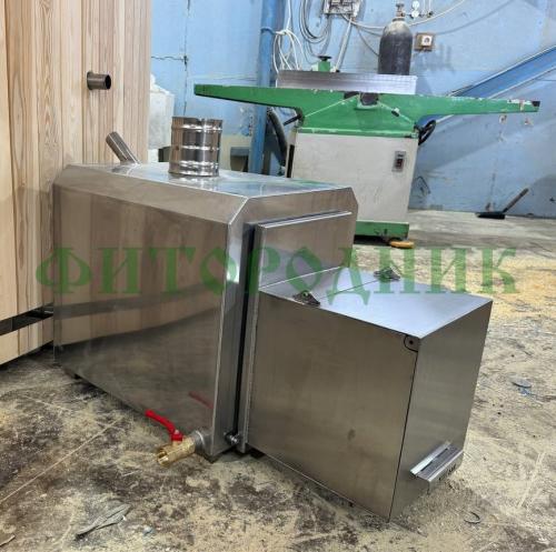 внешняя квадратная печь «steamlux» premium с газовой горелкой для бассейна и купели 30 квт