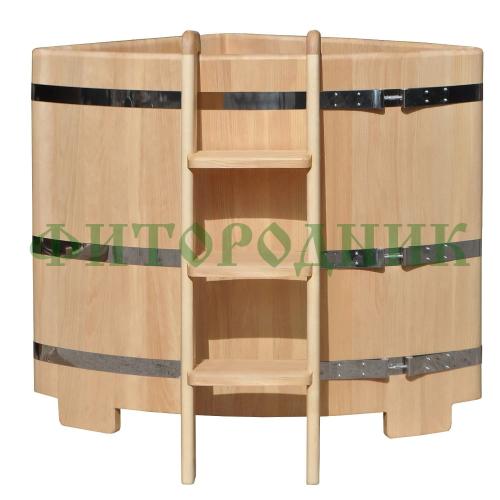 угловая купель «premium» из кедра длина 1100 мм ширина 1100 мм высота 1150 мм