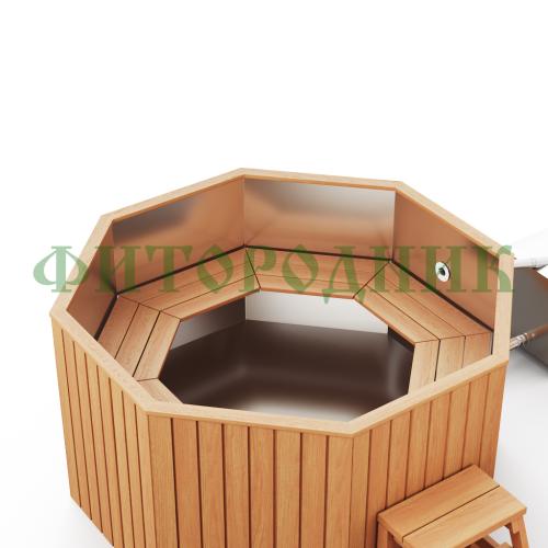 фурако «comfort октагон» из нержавеющей стали с внешней печью 1700 мм