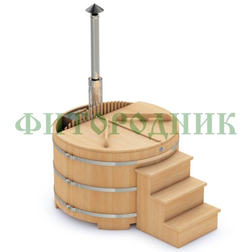 фурако круглая «premium» из кедра со встроенной печью 1700 мм