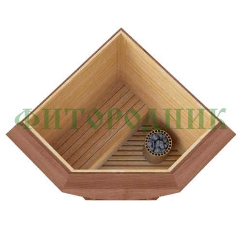 финская сауна двухместная угловая «interio» с электрической печью