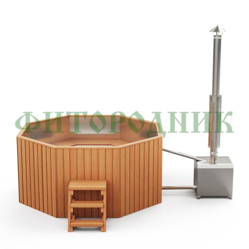 фурако «comfort октагон» из нержавеющей стали с внешней печью 2000 мм