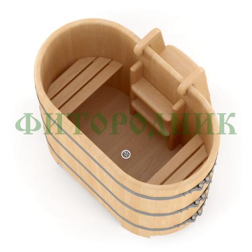 овальная купель «premium» из кедра длина 1400 мм ширина 780 мм высота 1150 мм