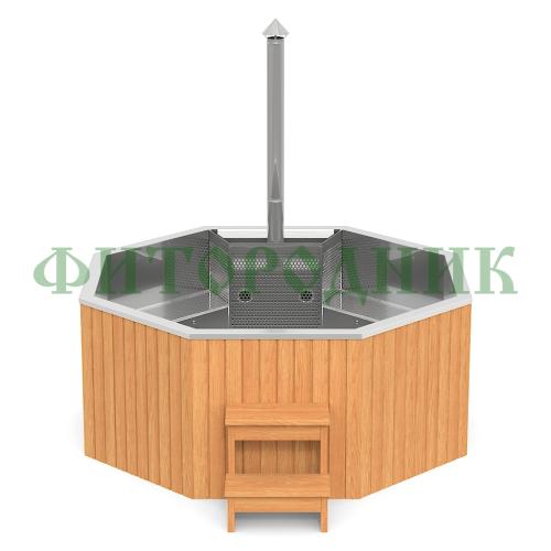 фурако «premium октагон» из нержавеющей стали со встроенной печью 2350 мм