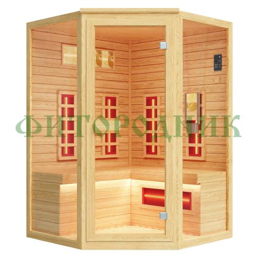 двухместная угловая инфракрасная сауна «comfort» с керамическими излучателями