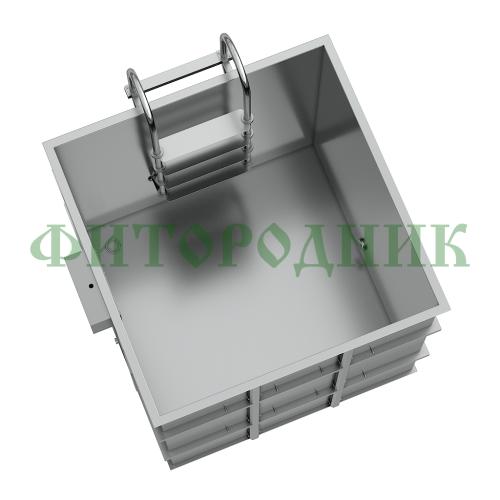 квадратная купель «comfort» из нержавеющей стали длина 1500 мм ширина 1500 мм высота 1150 мм