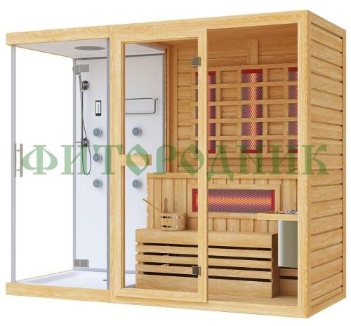 комбинированная сауна двухместная «comfort» с душевой кабиной