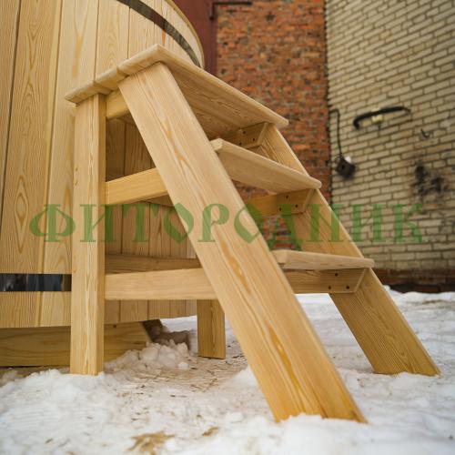 фурако круглая «comfort» из лиственницы с пластиковой вставкой с внешней печью 1700 мм