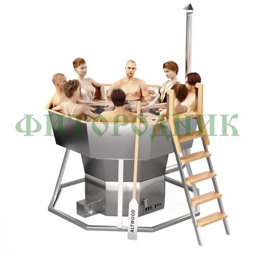 банный чан «premium neo steel» на подставке со встроенной печью 2150 мм