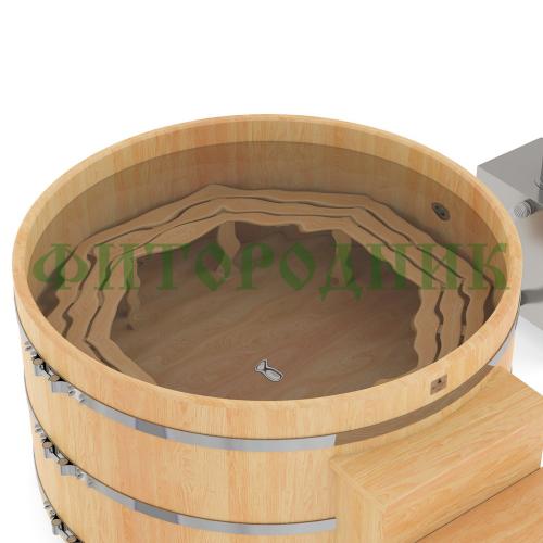 фурако круглая «premium» из кедра с внешней печью 2000 мм