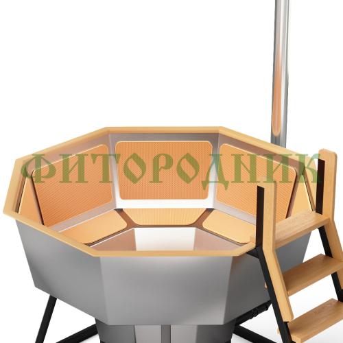 банный чан «premium neo black» на подставке с печью 1750 мм