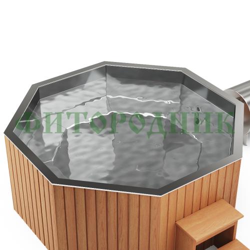 фурако «premium октагон» из нержавеющей стали с внешней печью 2350 мм