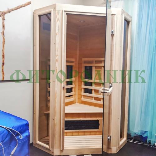 одноместная угловая инфракрасная сауна «comfort» с керамическими излучателями