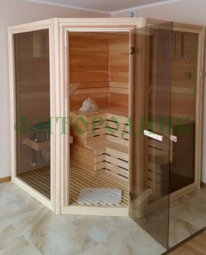 финская сауна трехместная угловая «comfort» с электрической печью