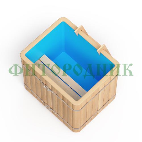 прямоугольная купель «original» с пластиковой вставкой длина 1000 мм ширина 780 мм высота 900 мм