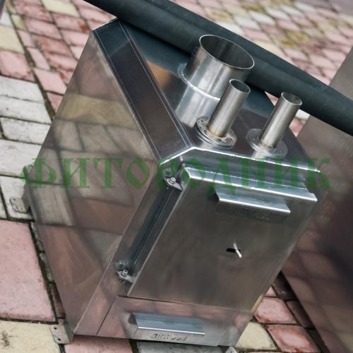 внешняя квадратная дровяная печь «steamlux» premium для бассейна и купели 40 квт