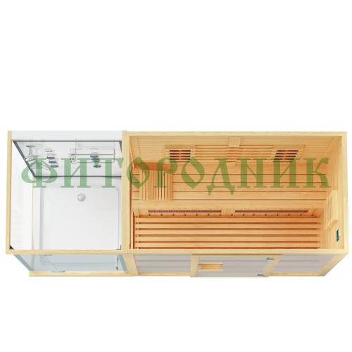 трехместная инфракрасная сауна «original» с душевой кабиной