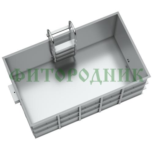 прямоугольная купель «comfort» из нержавеющей стали длина 2500 мм ширина 1500 мм высота 1150 мм