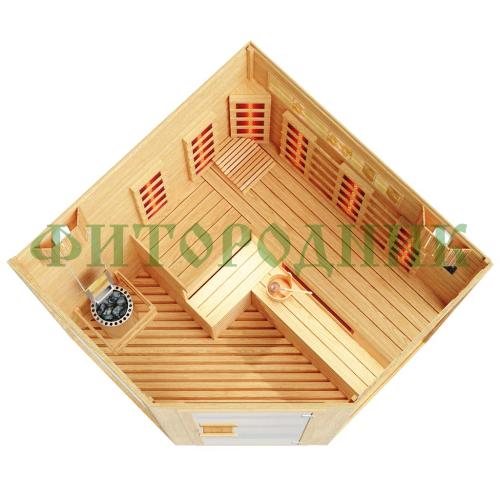 комбинированная сауна трехместная угловая «comfort»