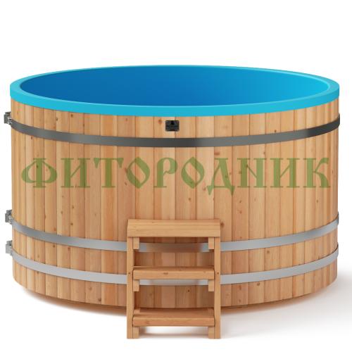 круглая купель «comfort» из лиственницы с термопластиковой вставкой диаметр 2000 мм