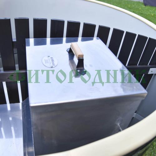 фурако круглая «comfort» из лиственницы с пластиковой вставкой со встроенной печью 2000 мм