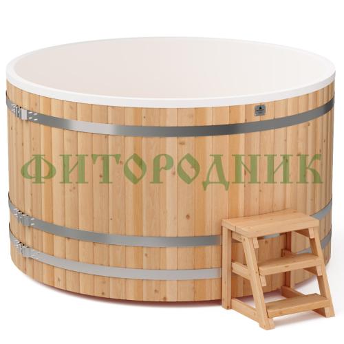 круглая купель «comfort» из лиственницы с термопластиковой вставкой диаметр 2000 мм