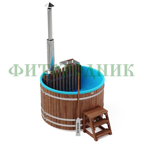 фурако круглая «premium» из лиственницы с термопластиковой вставкой со встроенной печью 1700 мм