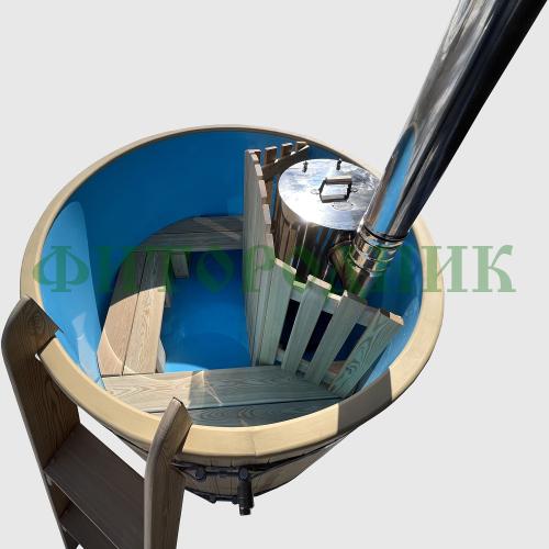 фурако круглая «original» с пластиковой вставкой со встроенной печью 1500 мм