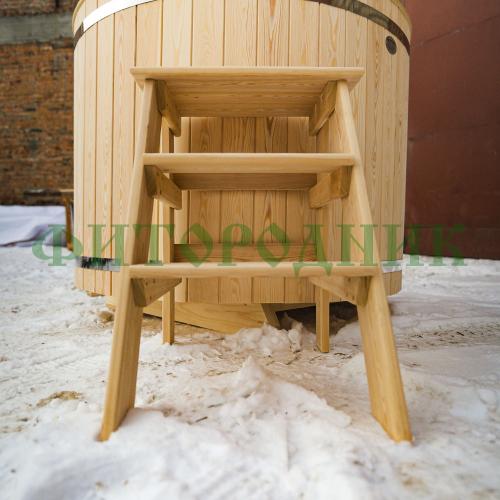 фурако круглая «comfort» из лиственницы с пластиковой вставкой с внешней печью 2000 мм