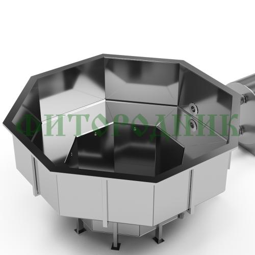 фурако «premium terrace октагон» из нержавеющей стали с внешней печью 2150 мм