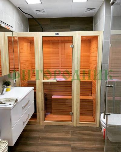 финская сауна трехместная «comfort» с электрической печью