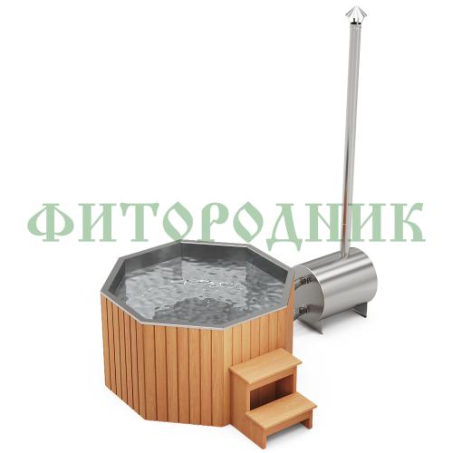 фурако «premium октагон» из нержавеющей стали с внешней печью 2150 мм