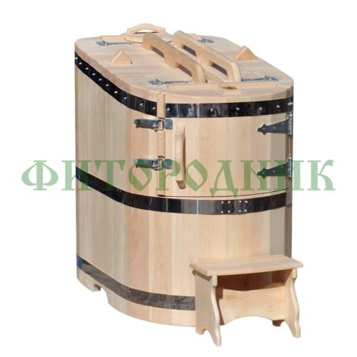 кедровая бочка полулежачая «профессиональная» с парогенератором