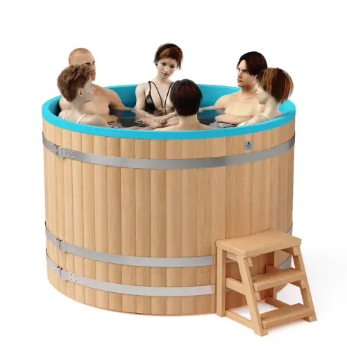 круглая купель «comfort» из лиственницы с термопластиковой вставкой диаметр 1700 мм