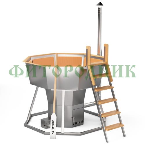 банный чан «premium neo steel» на подставке с печью 1750 мм