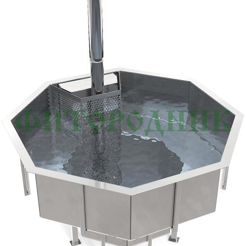 фурако «premium terrace октагон» из нержавеющей стали со встроенной печью 2150 мм