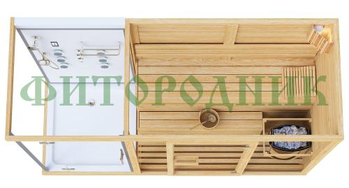 трехместная финская сауна «comfort» с душевой кабиной