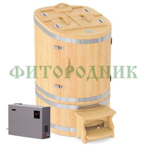 кедровая бочка овальная «профессиональная» со скосом с парогенератором