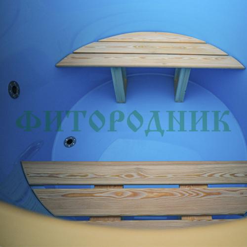 фурако круглая «original» из сосны с пластиковой вставкой с внешней печью 1500 мм