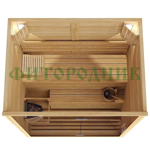 финская сауна двухместная «premium» с электрической печью harvia