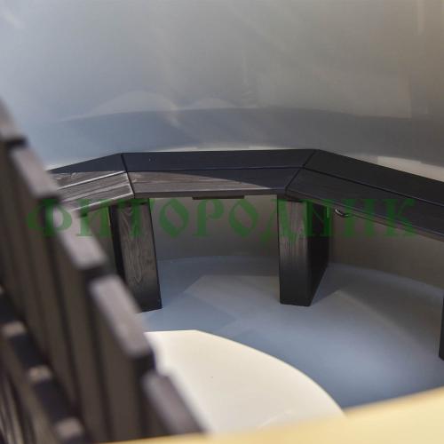 фурако круглая «comfort» из лиственницы с пластиковой вставкой со встроенной печью 2000 мм