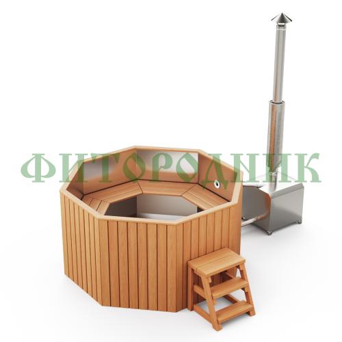 фурако «comfort октагон» из нержавеющей стали с внешней печью 1700 мм