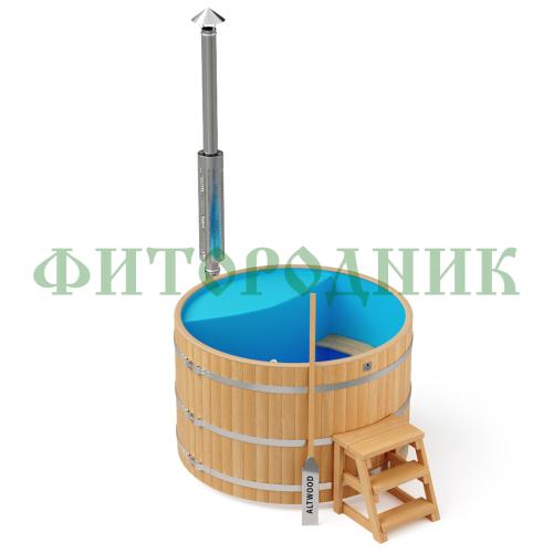 фурако круглая «premium» из лиственницы с пластиковой вставкой с интегрированной печью 1700 мм