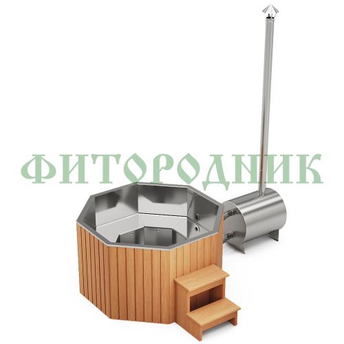 фурако «premium октагон» из нержавеющей стали с внешней печью 2150 мм