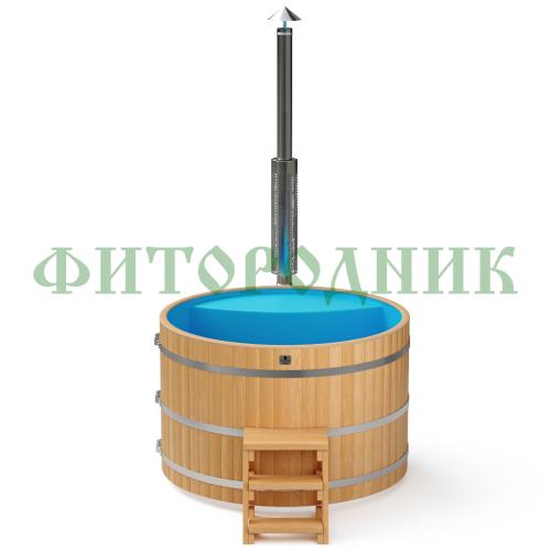 фурако круглая «premium» из лиственницы с пластиковой вставкой с интегрированной печью 1700 мм
